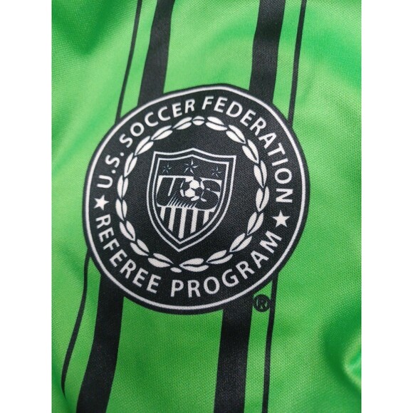 Official Sports Mens Soccer Referee USSF Long Sleeve Jersey Shirt Green Black XL - Picture 5 of 7